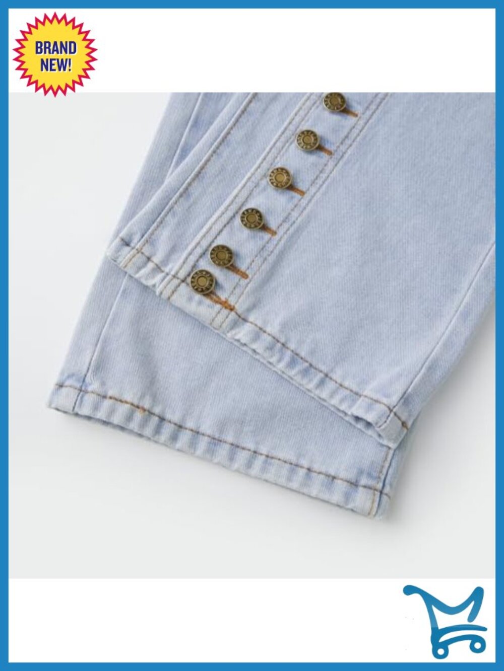 Women's Y2K Low Rise Straight Leg Jeans Stretchy Denim Pants - Picture 4 of 4